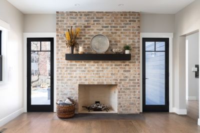 Brick Mantel Installation